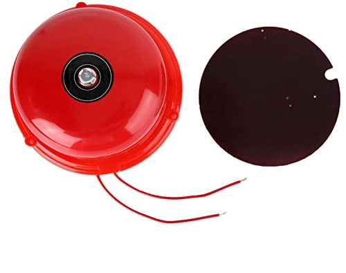Feueralarmglocke, 4 Zoll Metall-Brandschutzglocke mit internem Schlag, 100 dB, kabelgebundene Notfeuermelderstation, Mehrzweck-Elektroklingel, Zeitglocke, Signalalarm (220 V)