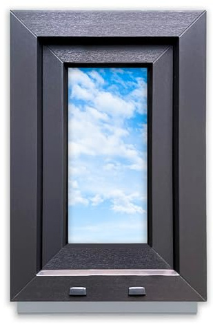 LORAC | Kunststofffenster Anthrazit-weiß 400x600mm, 40x60cm, kippbar, Standard-Fenster mit 2-fach Verglasung, energiesparend, Kellerfenster mit CE-Zertifikat, ideal für Wohnräume und Keller