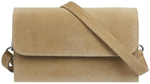 Caspar Wildleder Umhängetasche Dirndltasche kleine Trachtentasche Damen Handtasche aus Leder für Dirndl - PREMIUM LINE - Modell No.846 - Made in Italy, Farbe:beige