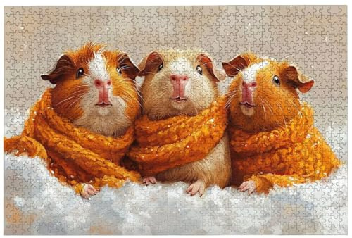 Puzzle 1000 Teile, Meerschweinchen Puzzle 1000 Teile Erwachsene, Niedlich Holzpuzzle Erwachsene für Heimunterhaltung, EIN Herausforderndes Rätsel, Puzzlespiele für Die Ganze Familie, Geschenke, -8533