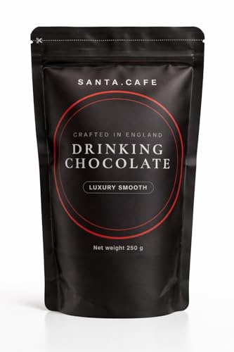 Santa.cafe™ Luxury Smooth Drinking Chocolate 250g (45% Cocoa) – Premium Hot Chocolate Powder – Smooth-Mixing for Milk
