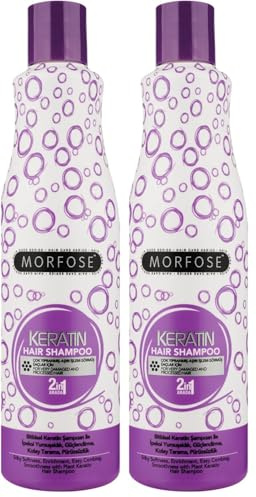 Morfose 2in1 Keratin Hair Shampoo 500ml – Keratinshampoo für stark geschädigtes Haar – Regenerierend, feuchtigkeitsspendend & seidig weich (Packung mit 2)