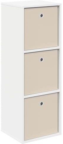 vidaXL Sideboard mit Schubladen Weiß 35 x 32 x 99,5 cm, Wohnzimmer Sideboard, modernes Design, Robustes freistehendes Regal, ordentlich und elegant