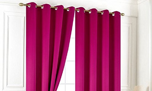 Rideaux Occultant Uni 140 x 240 Cristal- Fuchsia