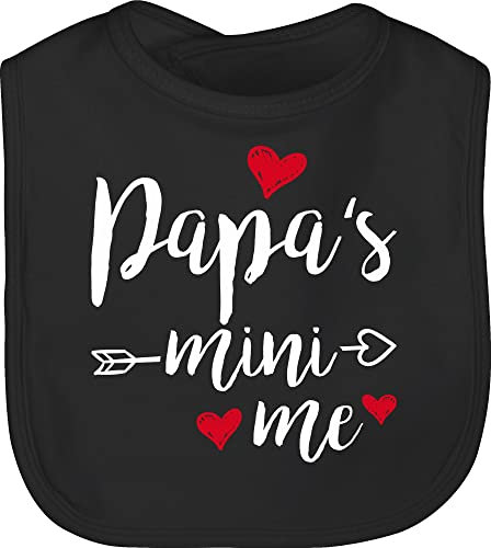 Baby Lätzchen - Papas Papa Mini Me - Ich liebe Dich Papa - Unisize - Schwarz - vatertag bin babylatz dad kleiner liebling latz vatertagsgeschenk laetzchen vater sabberlatz daddy lätze daddys papi