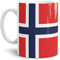 Tassendruck Flaggen-Tasse Norwegen - Kaffeetasse/Mug/Cup - Qualität Made in Germany