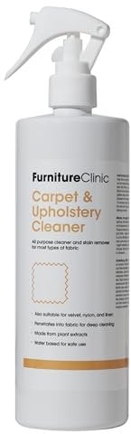 Furniture Clinic Carpet & Upholstery Cleaner Spray - Carpet Cleaner Solution for All Fabrics, Textiles & Carpets - Stain Remover - Natural Plant Based - Safe to Use On Silk & Wool (500ml)