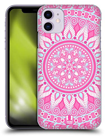 Head Case Designs Parata Rosa Mandala Custodia Cover Dura per Parte Posteriore Compatibile con Apple iPhone 11