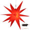 Gartenpirat 3D Leuchtender Weihnachtsstern rot Ø 58 cm mit 18 Zacken Timer-Funktion Faltstern mit LED-Birne Weihnachtsdeko außen innen