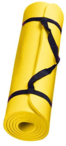 Xniral Yogamatte Gepolstert rutschfest Gymnastikmatte für Fitness Pilates & Gymnastik mit Tragegurt - Maße 183cm Länge 61cm Breite 0.4cm Dick (Gelb)