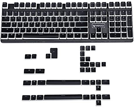 YMDK ANSI ISO PBT Doubleshot Shine Through Pudding Keycaps Suitable for MX Mechanical Keyboard Corsair Razer SF KBD75 Tada68 DZ60 (Black Pudding Full Set) (Only Keycap)
