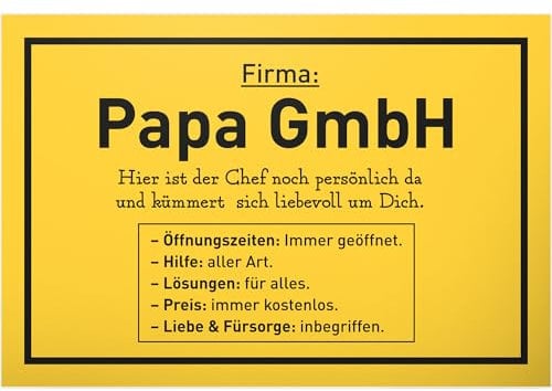 DankeDir! Firma Papa GmbH - Schild - Geburtstagsgeschenk Papa Handwerker Geschenk Vatertag - Geburtstag Weihnachten Vater Vatertagsgeschenk Heimwerker lustige Geschenkidee 30 x 20 cm