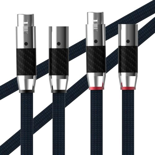 Monosaudio High end XLR Kabel 1m Versilbert Mikrofonkabel mit Stecker auf Buchse, 3 Stifte HiFi Balanced Kabel für Mikrofon, Verstärker, Mischpult, Lautsprecher (X405XR1801-1.0M)