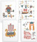 Papierschmiede® Kinderbilder 4er Set, A4 gerahmt in Holzrahmen (weiß), Geschenk für Jungen Wanddeko Kinderzimmer Babyzimmer, Boot Schiff Axt Krieger, Wikinger