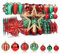 SHareconn Weihnachtskugeln Weihnachtsdeko Set Rot Und Grün 106 STK in 14 Farben, Bruchsichere Weihnachtsschmuck Bälle Dekoration für Weihnachtsbaum,Tolle Dekorationen für Weihnachtsfeier Hochzeit