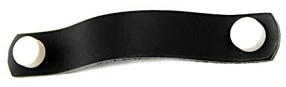 KALETYA LEATHER CRAFTSMAN - 1 Stück Ledergriffe für Möbel 128 mm, Schrank Griffe für Kommoden oder Schubladen - Schwarze Lederfarbe/Weiße Knöpfe