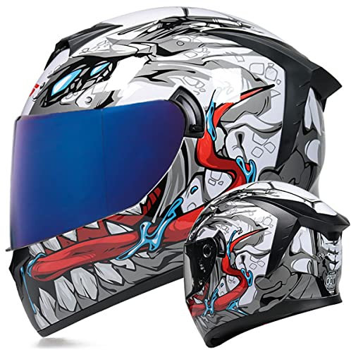SDFGDFD Motorrad-Integralhelm Motorradhelm Integralhelm mit Sonnenblende,ECE/DOT-zugelassen Motorradhelm Integralhelm Rollerhelm Fullface Helm Sturzhelm Motorrad-Integralhelm