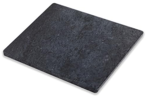 Diflart Tagliere in marmo naturale nero 40,6 x 50,8 x 10,2 cm con piedini antiscivolo, abbastanza grande per mantenere la pasta fresca e imbevuta di cioccolato
