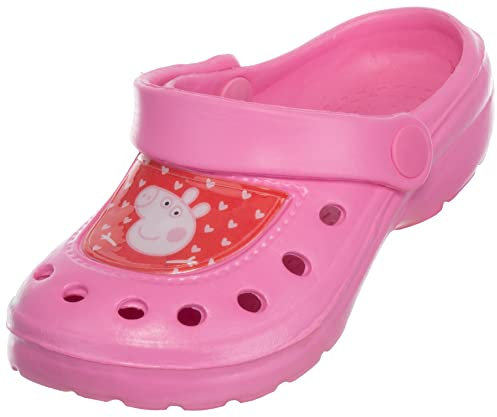Brandsseller Kinder Clogs Hauschuh Gartenschuh Badeschuh Leichte Sommerclogs mit Motiven im Stil von Peppa Pig | 27/28