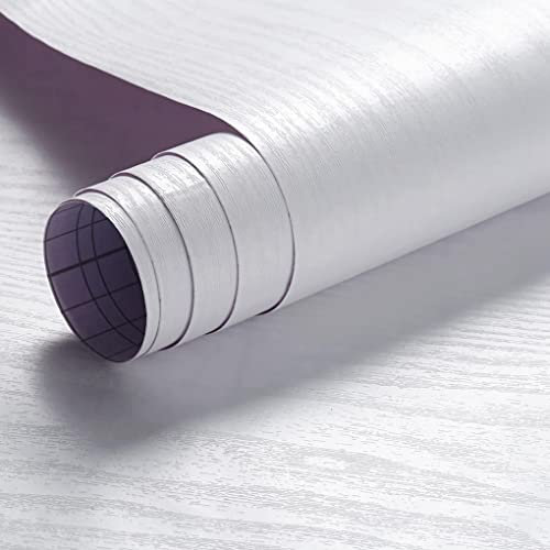 Arthome vinilo adhesivo muebles Madera Blanco, 60cmx5m Papel Pintado Autoadhesivo,Contacto Papel Adhesivo Decorativo para Encimeras, Muebles, Revestimiento de Paredes, Fácil de Limpiar Removible