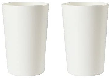 wongwongcat Bathroom Tumbler, Unbreakable Dishwasher, Safe Drink cup, Plastic cup 11 ounces, 2 pieces (white and white)