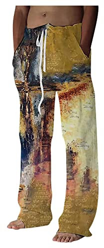 KONG JIMFAN Steampunk Herren Hose Retro Tasche Leichte Sommerhosen Männer Manview Oversize Hose Herren Kurze Sporthose Herren Mit Taschen Leggings Sterne Richa Leggings Zopfmuster