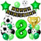 Fußball Luftballon 8 Jahre, Folienballons Fussball, Geburtstagsdeko Fußball 8, Trophäe Luftballon, Ballons Grün Schwarz, für Kinder Junge Geburtstag Party Dekoration