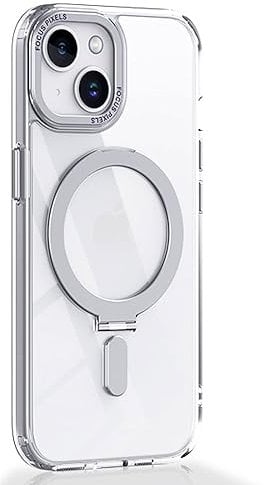 TECHGEAR iPhone 15 Plus Stand Case [Fusion Armour Ring] Premium Hybrid Tough Rugged Protective Magnetic Kickstand Case, Compatible with MagSafe Case for iPhone 15 Plus 6.7 - Clear