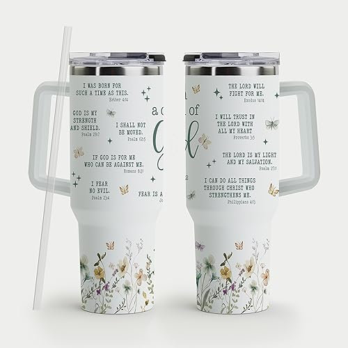Christlicher Becher – Geschenke für christliche Frauen – Bibel-Notfallbecher – motivierender Kaffeebecher – Geschenkideen für christliche Frauen, Freunde, Kollegen – I Am A Child of God 1,2 l Becher