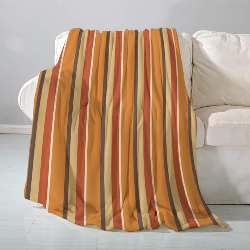 SHAARI Kuscheldecke flauschigsuper weich Flanell Wohndecke,Bunte Farben Herbst Pumpkin Spice Orange HerbstTagesdecke, Sofadecke & Überwurf Decke Sofa & Couch100x130cm