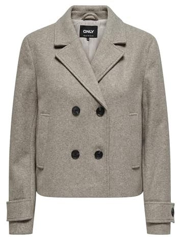 ONLY Damen Mantel ONLFREJA Life Short DB Jacket OTW NOOS 15320983,Mocha Meringue/Detail:MELANGE,M