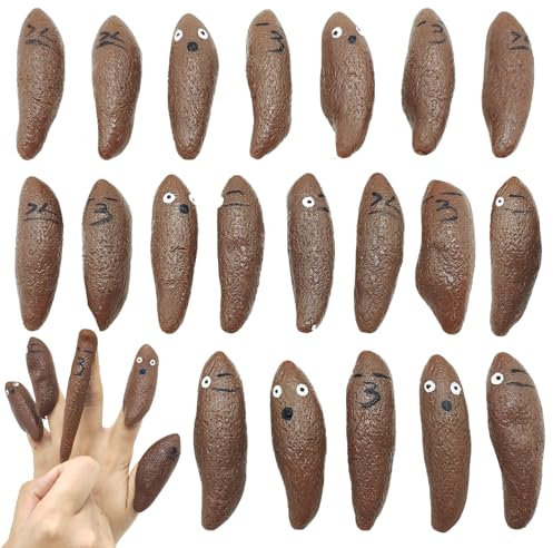 Vordpe 20 Stück Schleuder Finger Spielzeug, Lustiges Launch Fingerspielzeug,TPR Verschleißfestes Fingerspielzeug, für Kinderspielzeug Party-Spielzeug Neuheitsspielzeug (Braun)