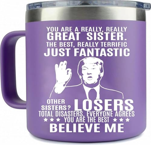 Angie's Box 14Oz Cup - Funny Sister Mug - Soul Sister Gifts from Brother - Gifts for Sister Unique - Sister Birthday Gift for Her - Fun Sister Tumbler for Woman
