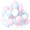 Teselife Ballons Rose Bleu 30 Pièces, Pastel Macaron Blanc Bleu Rose Confettis Ballon Ruban Fille Garçon Enfant Révéler Genre Baptême Bébé Douche Nuptiale Mariage Anniversaire Fête Anniversaire Déco