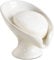 Umlaca Soap Dish Ceramic, Self Draining Soap Holde, Leaf Shape Soap Dish, Soap Tray Vintage, Suitable for Kitchen, Bathroom, Shower (White)