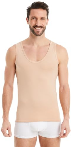 FINN Business Unterhemd Herren Ärmelloses Tank-Top - Unterziehshirt Männer aus original Lenzing® Modal Stoff - Das perfekte Achsel-Shirt unter Hemd und Anzug Hautfarbe Nude 3XL