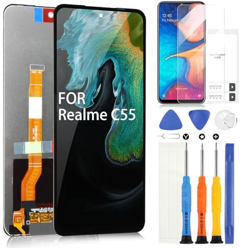 Pantalla LCD para Oppo Realme C55 RMX3710 LCD Pantalla para Realme C55 Digitazer Pantalla táctil de repuesto con herramientas, 6,72