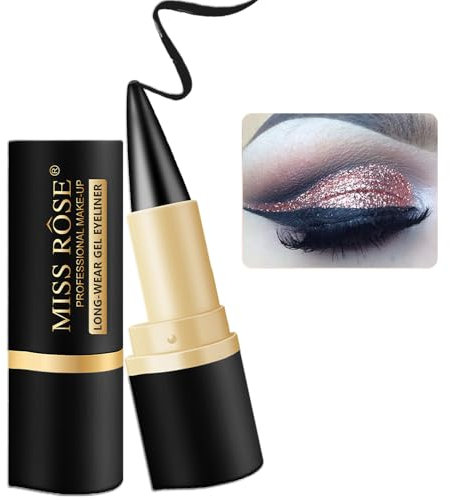 Natural Black Gel Eyeliner Cream - Waterproof Black Waterline Eyeliner Pencil, Long Lasting Smudge Proof Eye Liners Pens Makeup for Create Statement Eye Look (black)