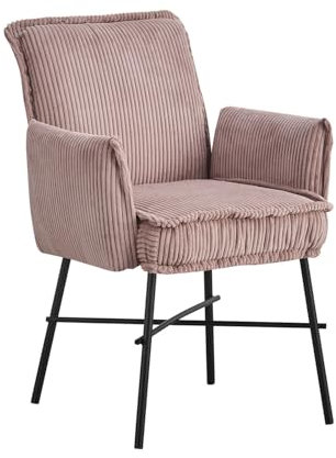 B&D home Esszimmerstuhl JÜRGEN, Schreibtischstuhl Polsterstuhl Loungesessel für Esszimmer, Wohnzimmer, Büro, Industrial modern elegant Design, Rosa, 11129-ROSA-1