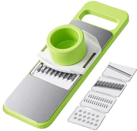 Gemüseschneider, Allesschneider und Zerkleinerer | Gemüsehacker und -hobel,5-in-1-Gemüseschneider, Hobel, Zerkleinerer mit Handschutz, Gemüseschneider, Lebensmittelschneider für Käse, Gemüse, Ingwer