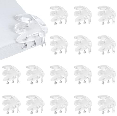 Gsrhzd Kantenschutz, 16 Stück Kantenschutz Baby, Selbstklebend Transparent Eckenschutz Baby, Tischkantenschutz Ecken Weich, für Verschiedene Möbel, um das Baby vor Verletzungen zu Schützen