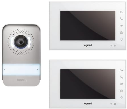 LEGRAND, Wi-Fi Video-Türsprechanlagen-Set, 2-Draht-Anschluss, in der Farbe: weiß + EASYKIT Wi-Fi-Video-Innenstelle, 360910 & 365220