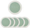 Encasa XO Dining Table Mats Set of 6 | Cotton Round Placemat - 35 cm Diameter | Sage & Off White | Handmade Rib Style Chargers For Dinner Plates