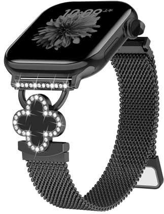 SOLOLUP Milanesi Cinturini per Apple Watch SE 3/2 Cinturino 40mm 41mm 42mm 44mm 46mm 45mm 38mm 49mm Donna,Magnetiche Milanese Loop Metallo Banda per iWatch 11 10 9 8 7 6 5 4 3 Ultra 3/2,Nero