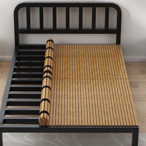 LOBOTOU Bunkie Board Heavy Duty 6mm Natural Bamboo Bed Boards for Under Mattress,Encrypting The Bed Plate to Prevent The Mattress from Sagging, Suitable for Sofa Beds and Metal Bed Frames (Full)