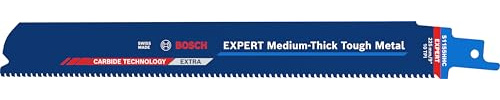 Bosch 1x Expert Medium-Thick Tough Metal S1155HHC Blade | for Steel, Stainless Steel Pipes, Length 225 mm, Professional Accessory Reciprocating Saw
