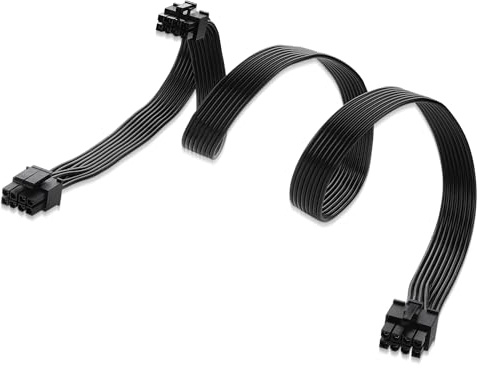 ELFJMZP Modulares Netzteil CPU Stromkabel 8Pin zu 8Pin+4+4Pin EPS Kabel Stecker zu Stecker Kompatibel mit Corsair (AXi/HXi/RMi/RMx/RM/SF), Thermaltake, ARESGAME 10A 480W 60cm/23.6in + 20cm/7.9in