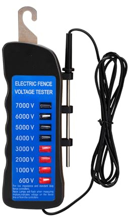 Electric Fence Voltage Tester, 7KV Fence Tester 8 Neon Indicator Lights/Fence Tester for Farms Farms Fault Finder Portable Testing Tool