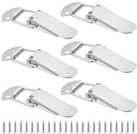 6er-Pack Hebelschlösser, Edelstahlhebel, Kastenschlösser, Edelstahldeckelschlösser, Hebelschlösser, Türfederschlösser, Schrankschlösser, Schlossabdeckungen
