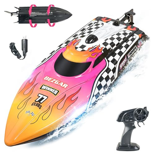 BEZGAR RC Boats - Remote Control Boat, Light Fast Racing RC Boat, TX136